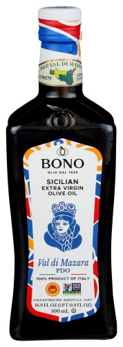 Bono Extra Virgin Sicilian Olive Oil 0.5 L (Pack of 6)