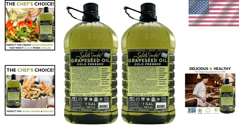 Salute Santé! 256 Fl. Oz. Grapeseed Oil - Pure Cold Pressed for Baking & Frying gallery