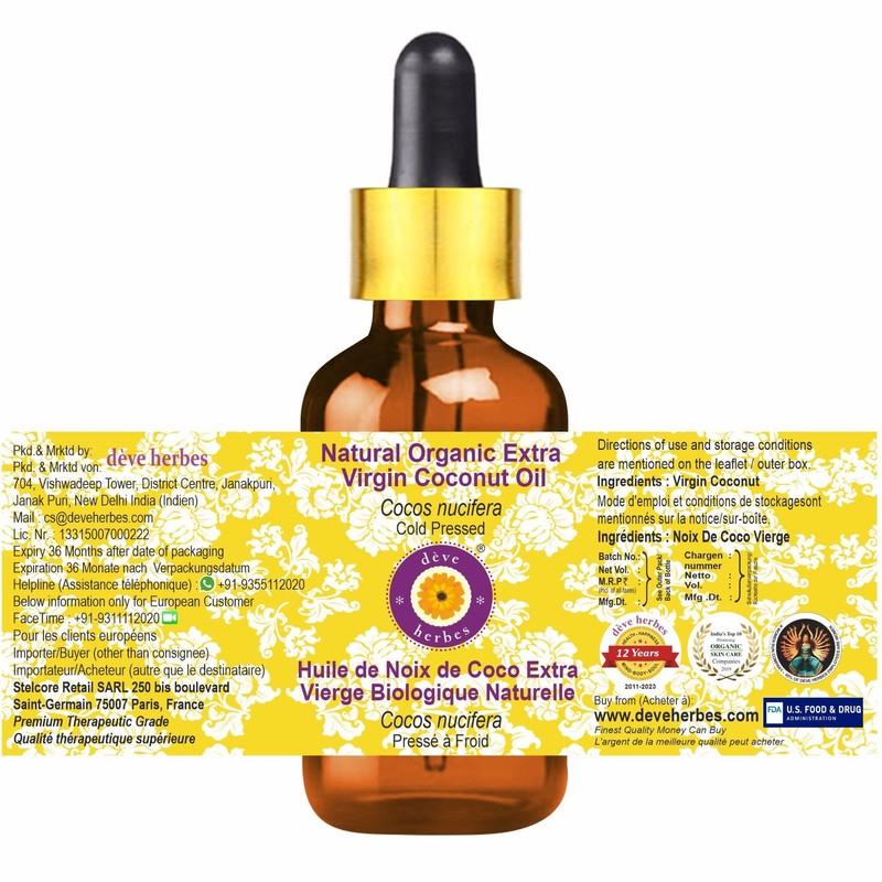 Deve Herbes Natural Organic Extra Virgin Coconut Oil (Cocos nucifera) with Gl... gallery