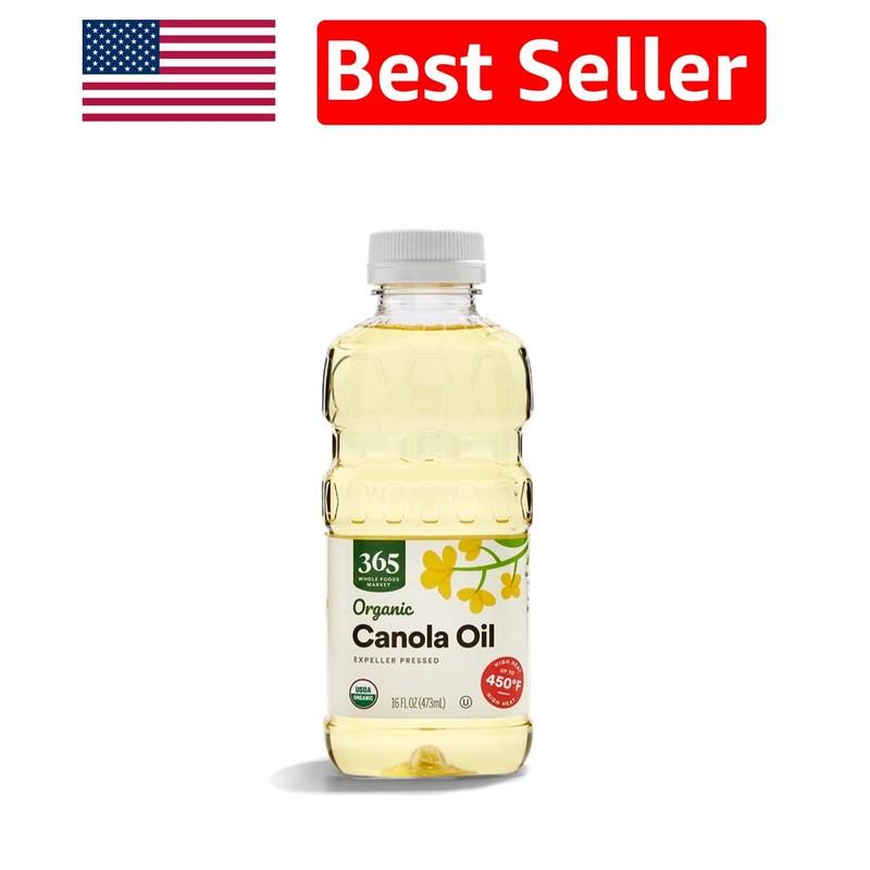 Neutral Flavor Organic Canola Oil, 16 Fl Oz – Ideal for Marinades & Dressings