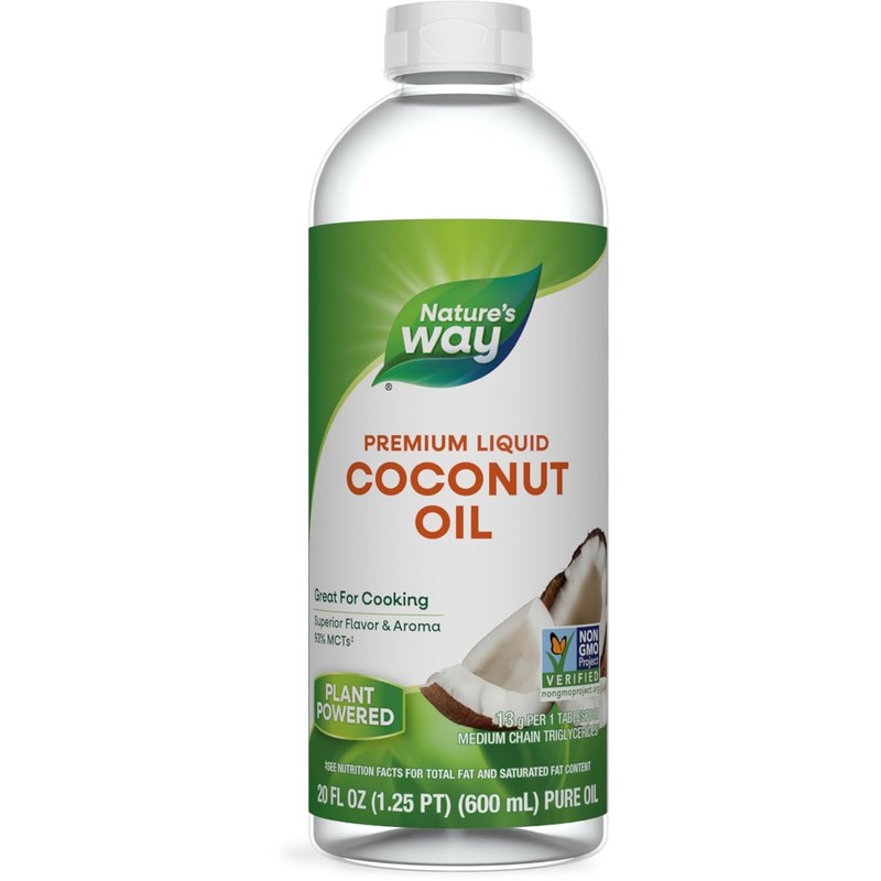 Nature’s Way Liquid Coconut Oil, Superior Flavor and Aroma, Hexane Free, Stays L
