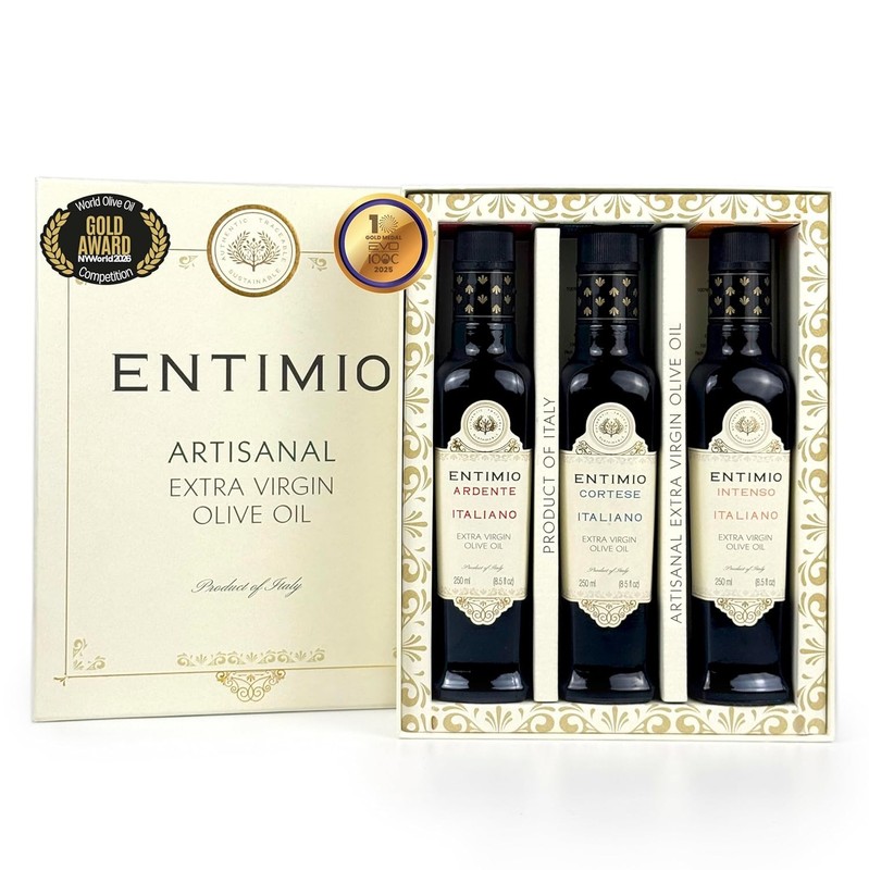 Entimio Collection Organic Italian Extra Virgin Olive Oil Gift Set from Italy