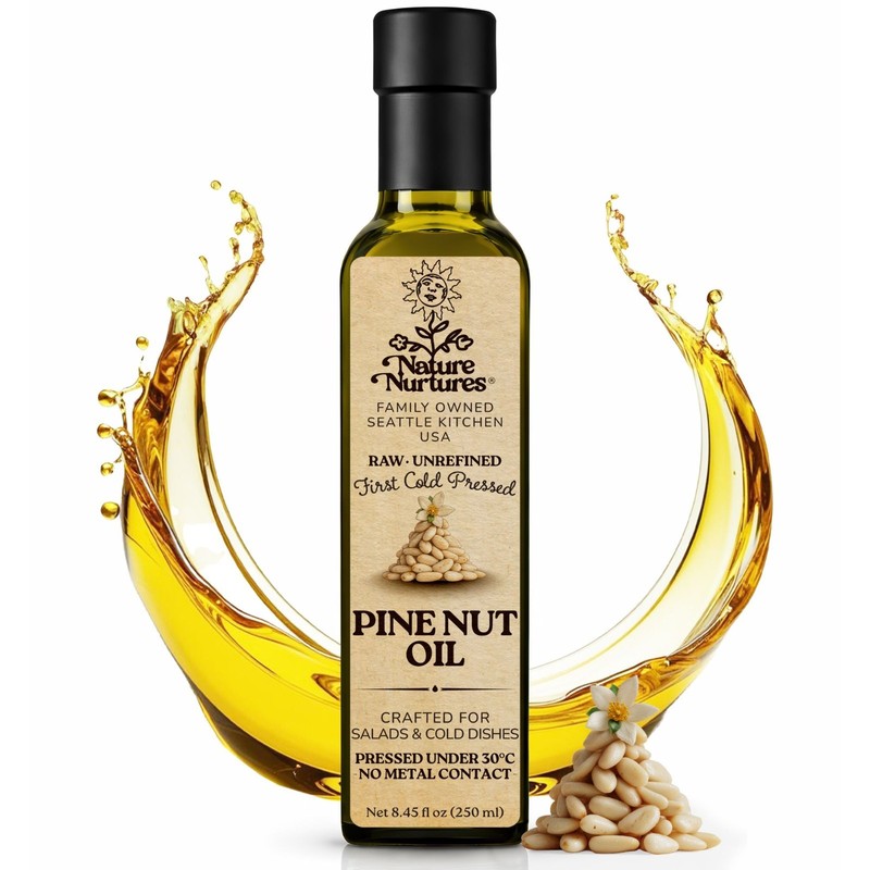 Pine Nut Oil for Cooking Raw Unrefined First Cold-Pressed Below 30C Made in USA