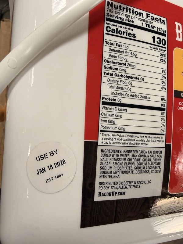 21.85LBS! Bacon Up Grease for Cooking 3 Gallon Fryer BB 1/2028 gallery