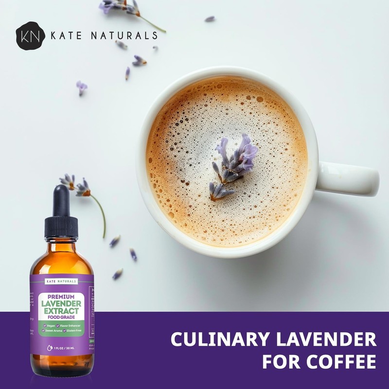 Lavender Extract for Baking, Drinks, Coffee, Lattes. Food Grade Lavender Oil for gallery