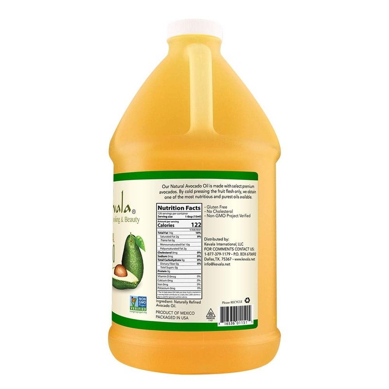 Natural Avocado Oil Cold Pressed Non-GMO Kosher Hexane Free Cooking Oil 64 Fl Oz gallery