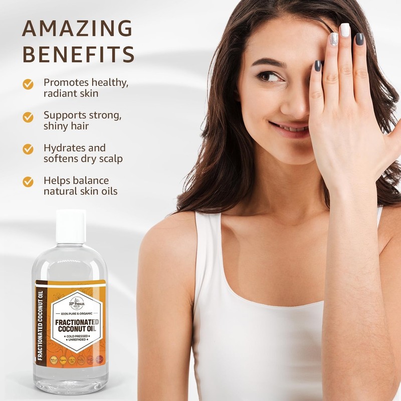Organic Fractionated Coconut Oil 8 oz USP Grade Non-GMO; Cold Pressed | 100% ... gallery