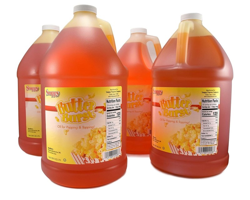 Snappy Butter Burst Popcorn Oil, 1 Gallon, 4 Pack