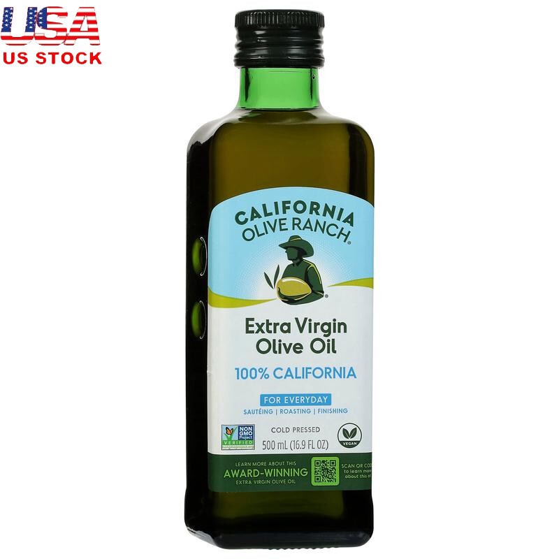 100% California Extra Virgin Olive Oil Cold Pressed Vegan Cooking Oil 16.9 fl oz