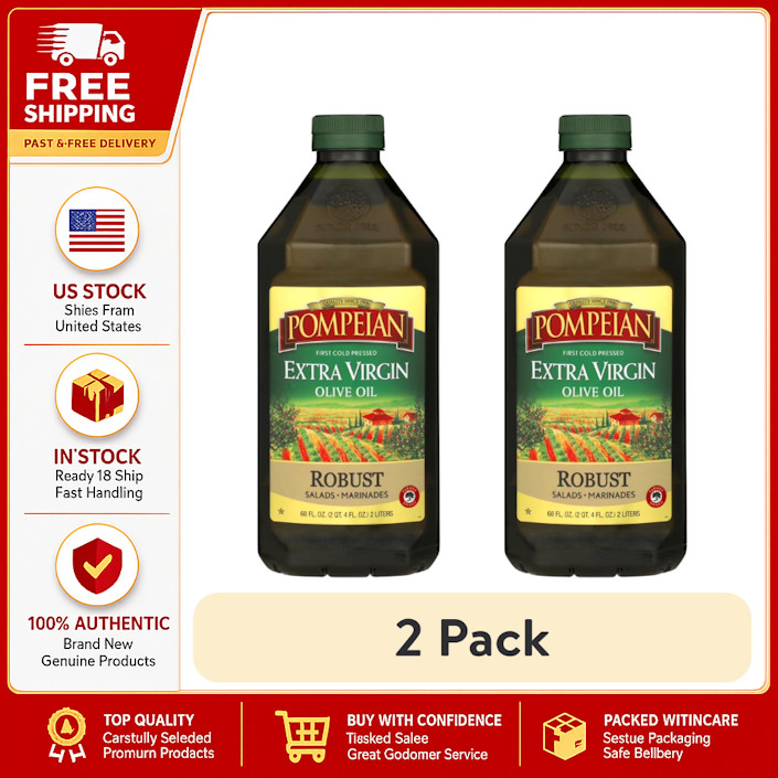 (2 pack) Pompeian Robust Extra Virgin Olive Oil – 68 fl oz