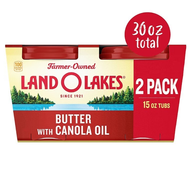 Land O'Lakes Butter with Canola Oil Spread Tub, 2 pk./15 oz.