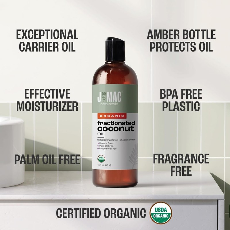 Fractionated Coconut Oil 16 Oz - Ideal Carrier for Essential Oils & Aromatherapy gallery