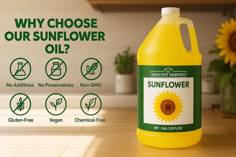 Healthy Harvest Non-GMO Sunflower Oil - Healthy Cooking Oil for Cooking, Baking, gallery