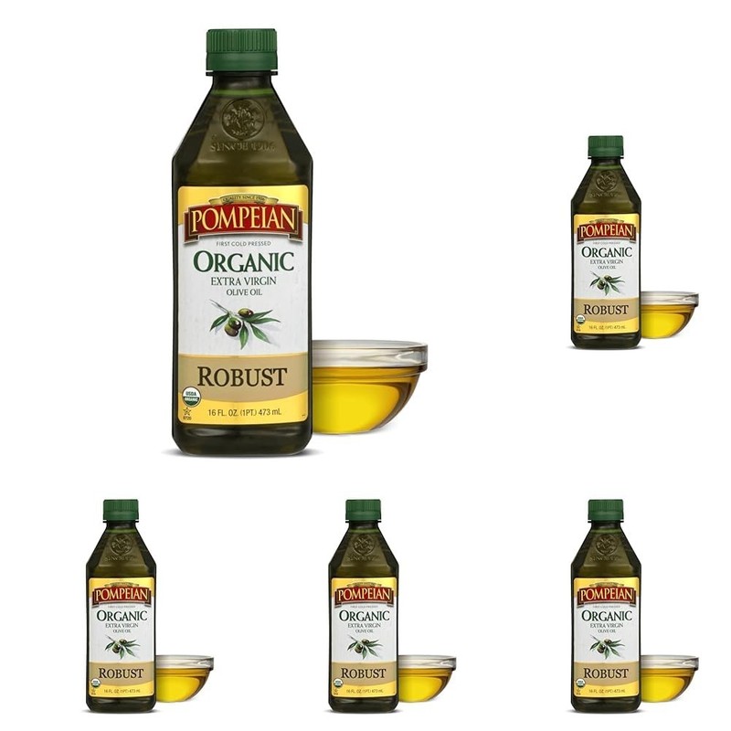 Robust Organic Extra Virgin Olive Oil - 16 Fl Oz, First Cold Pressed - Pack of 5 gallery