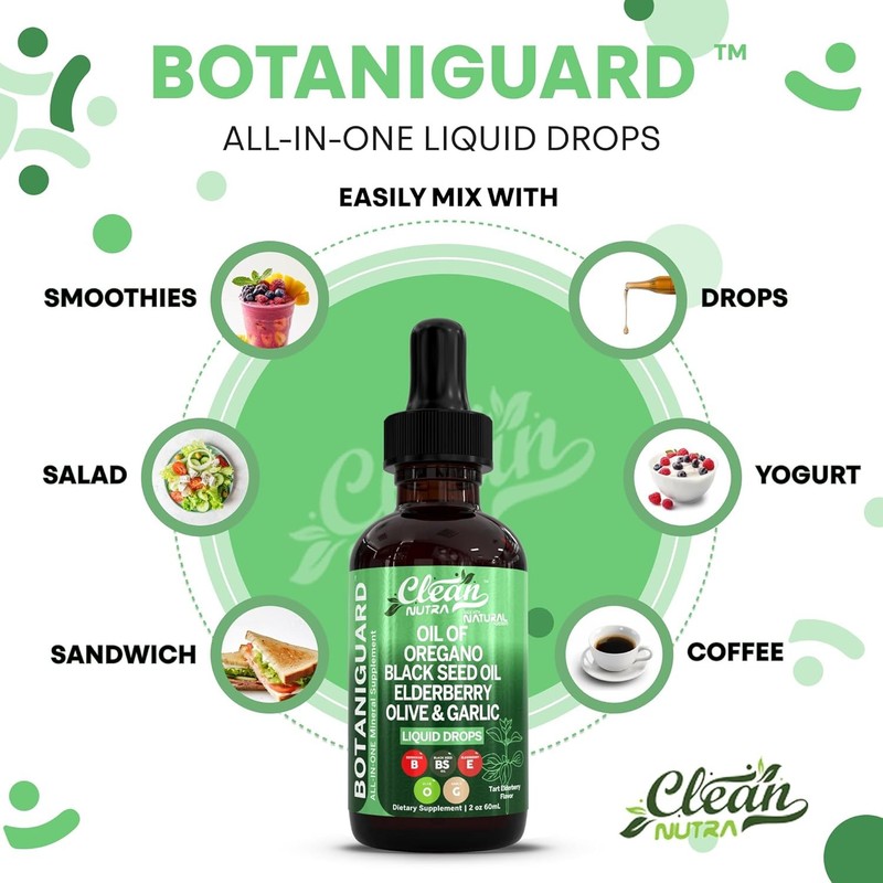 Clean Nutra Oil of Oregano Drops Black Seed Oil Elderberry Vitamin D D3 K2 Olive gallery