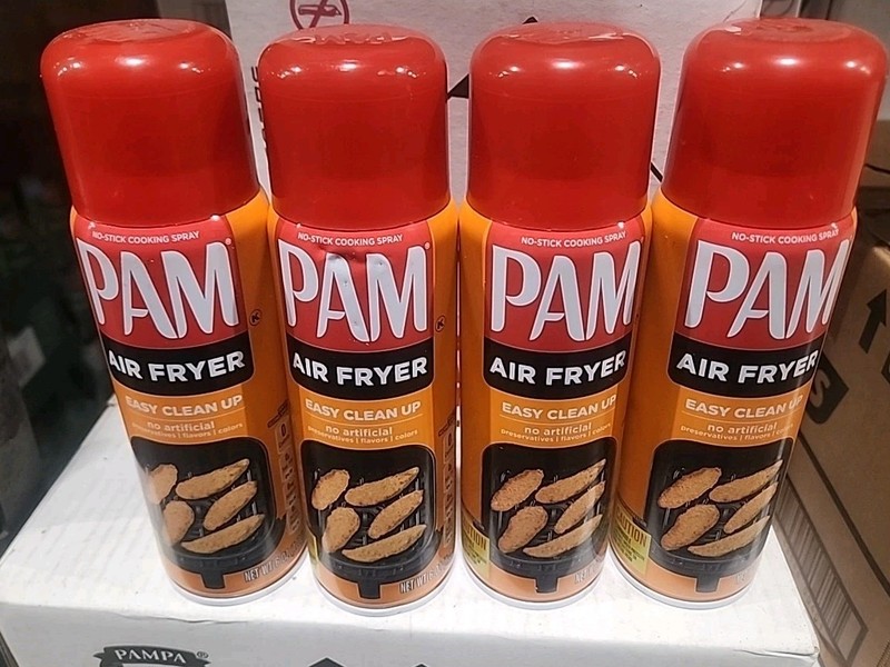 (4) Pam Air Fryer Cooking Spray No Artificial Flavor No Stick Wholesale 6oz 24oz