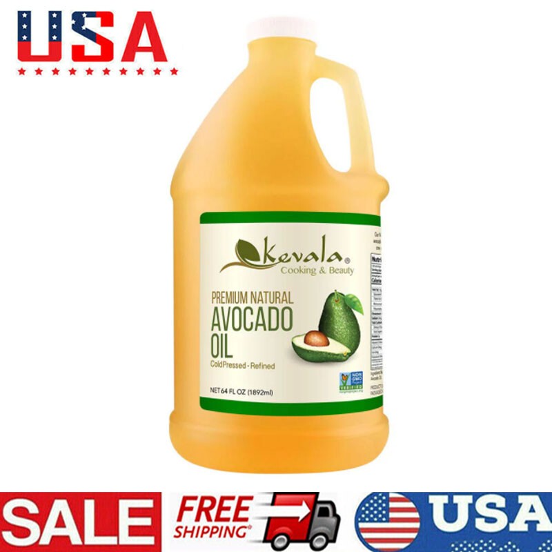 Premium Natural Avocado Oil 1/2 Gallon 64 fl oz Non-GMO Project Verified Oil