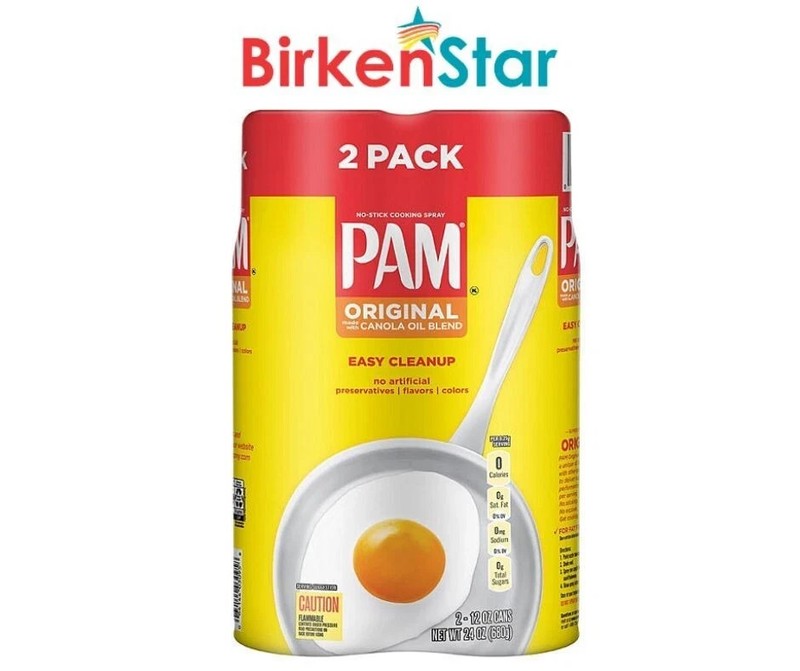 PAM Original Cooking Spray 12 oz 2 Pack Non Stick Baking Frying Oil Spray