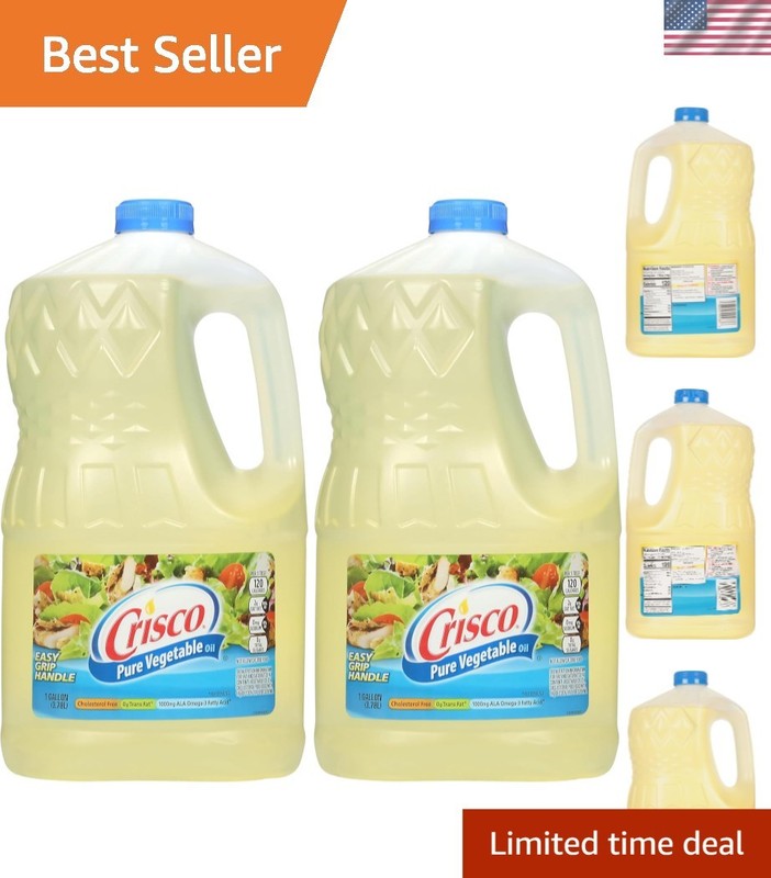 2 Gallon Pack of Cholesterol-Free Pure Vegetable Oil – Perfect for All Cuisines