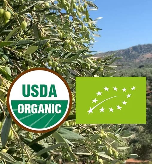 Spanish Organic Extra Virgin Olive Oil First Cold Pressed 2 Tin Cans 33.8 Fl.Oz gallery