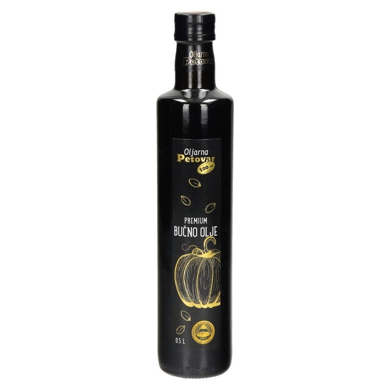 Premium Pumpkin Seed Oil Petovar 0.5 L – 100% Natural, Cold-Pressed