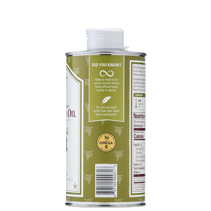 Expeller-Pressed Grapeseed Oil, High Heat Neutral Cooking Oil, Cast Iron Seaso gallery