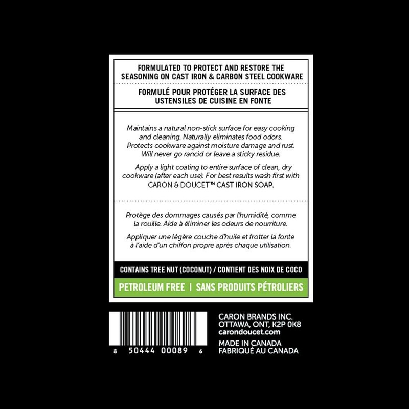 Premium Cast Iron Seasoning Oil Food Grade Coconut Oil 8 Fl Oz Pack of 1 gallery