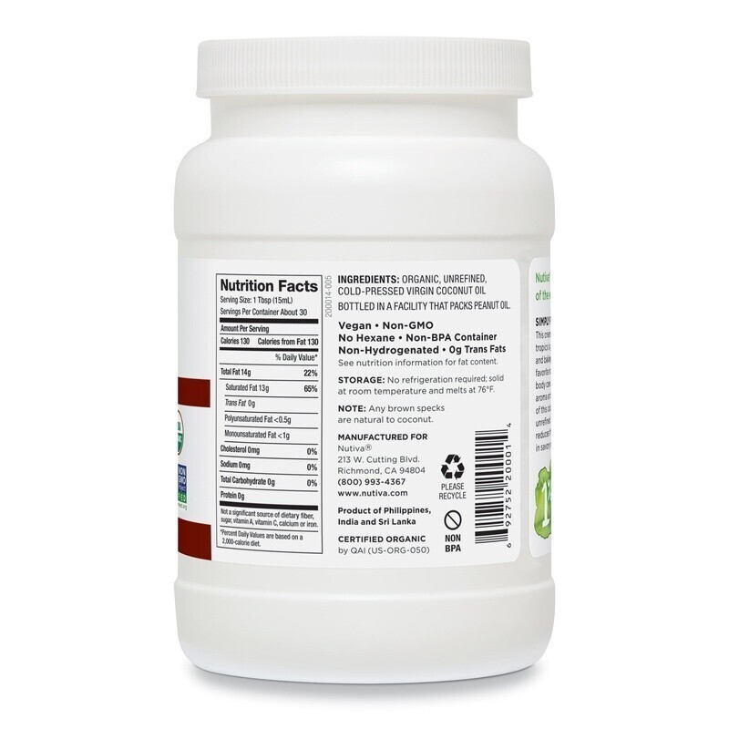Organic Cold Pressed Virgin Coconut Oil Non-GMO Unrefined Cooking Skin Hair New gallery