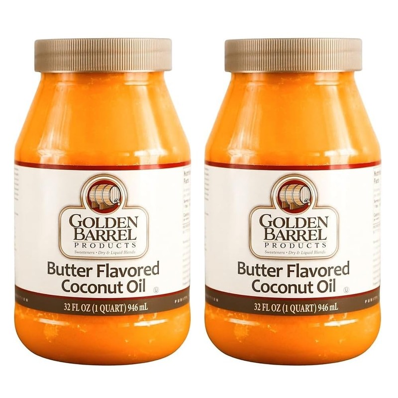 Golden Barrel Butter Flavored Coconut Oil 32 oz. 2 Pack
