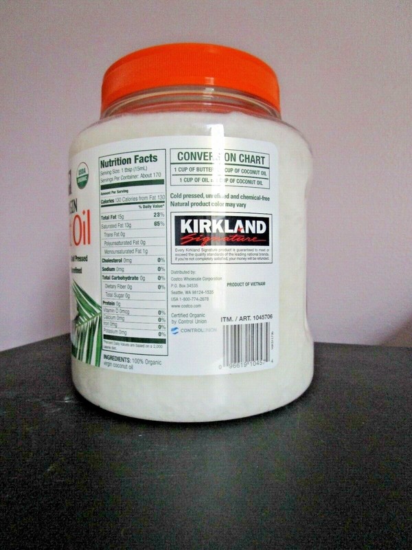 Kirkland Organic Coconut Virgin Oil USDA Approved Sealed 84 fl oz New gallery