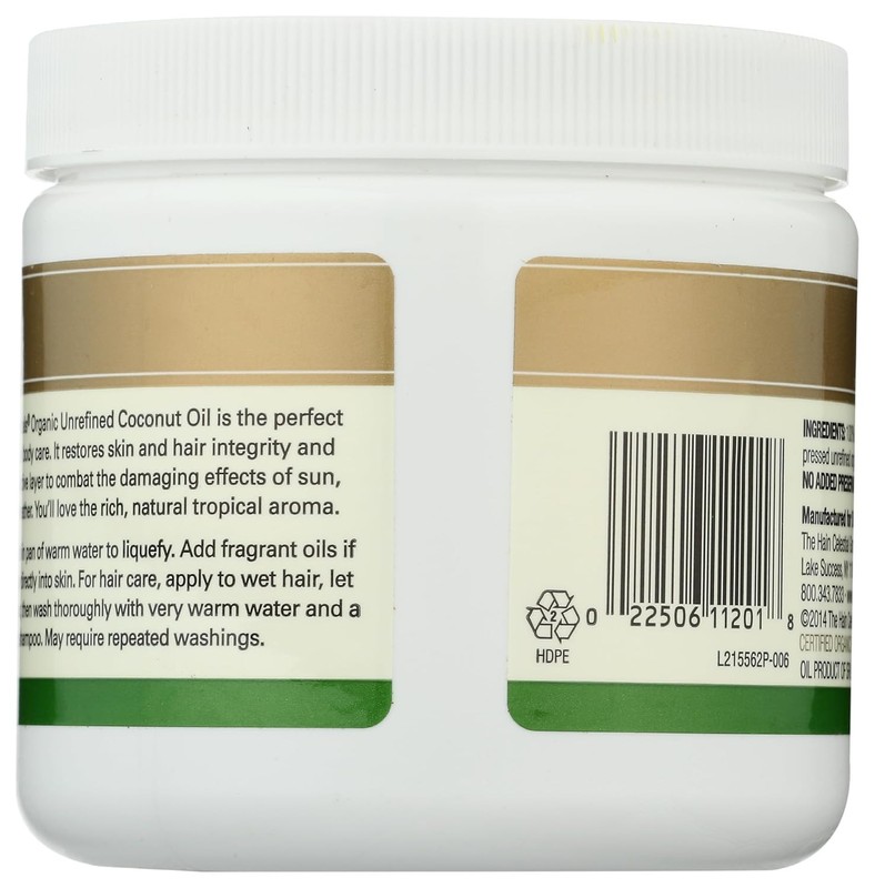 Unrefined Organic Coconut Oil, 15 oz - Kosher, Multi-Purpose Beauty Essential gallery