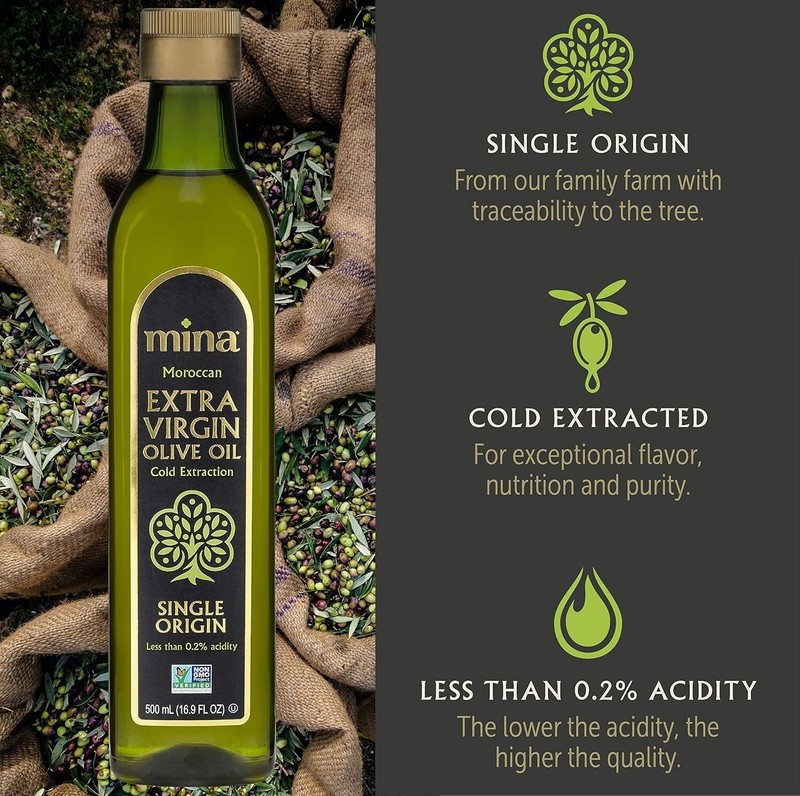Mina Extra Virgin Olive Oil Single Origin Gourmet Moroccan Olive Oil Cold 16.9 o gallery