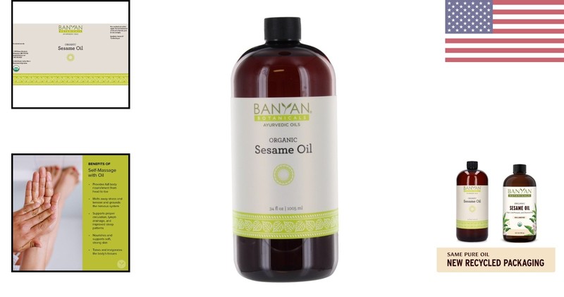 Organic & Unrefined Sesame Oil - 34oz Ayurvedic Beauty Elixir - & Non-GMO gallery