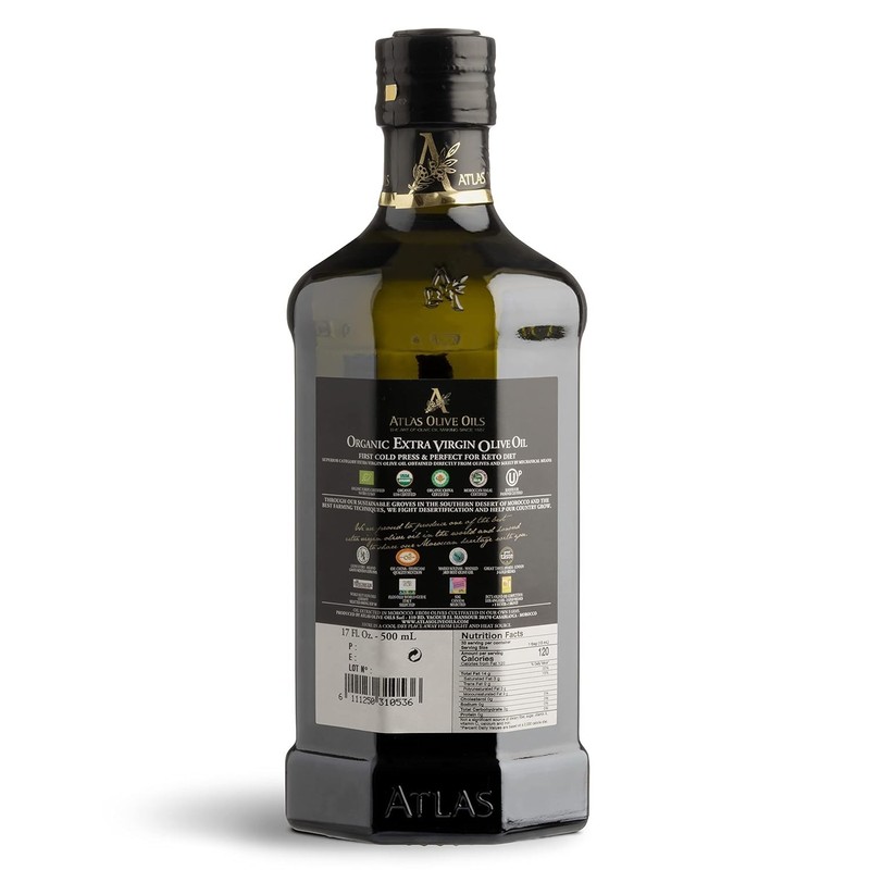 500 mL Atlas Organic Extra Virgin Olive Oil - Polyphenol Rich & Chef Approved gallery