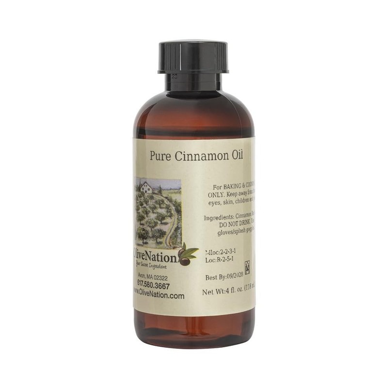 Food Grade Cinnamon Oil for Baking, Candy, Chocolates & Beverages, 4 fl oz