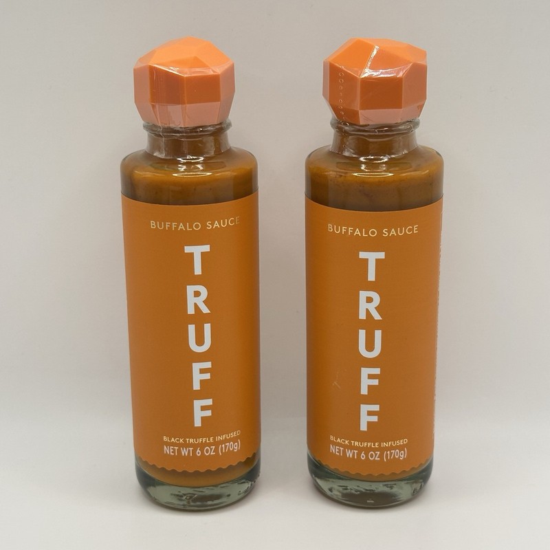 TWO Bottles 2 TRUFF Black Truffle Infused Buffalo Sauce Vegan Gluten-Free 6oz ea
