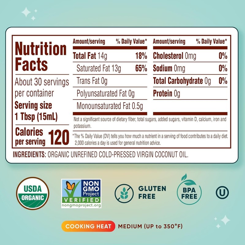 Nutiva Organic Virgin Coconut Oil 15oz Cold Pressed Unrefined Non GMO gallery