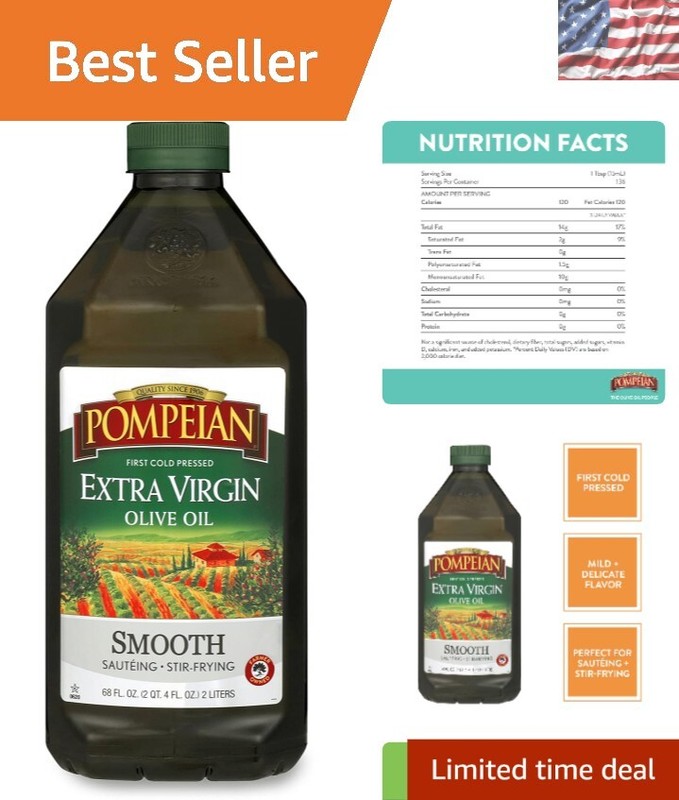 Gourmet Extra Virgin Olive Oil, 68oz – Smooth Texture, Kosher, Quality