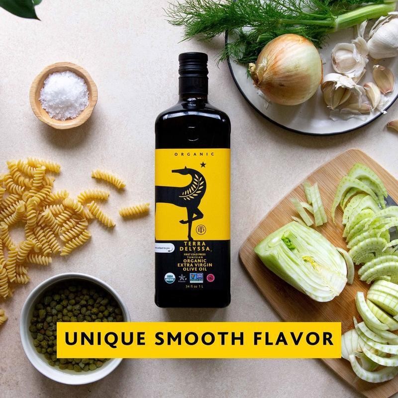 Organic Extra Virgin Olive Oil 34 fl. oz. Glass naturally high polyphenols gallery