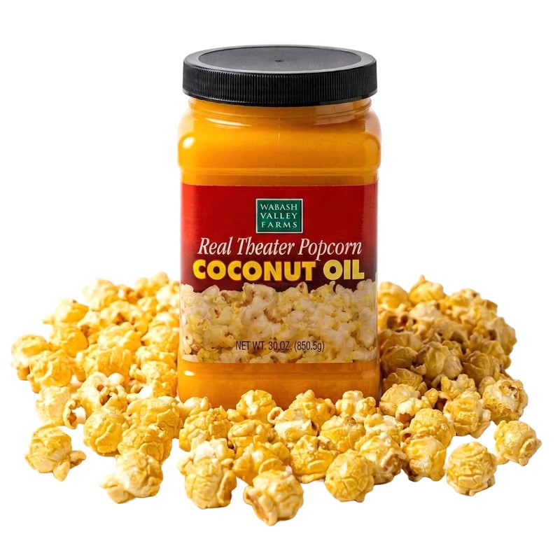 Real Theater Coconut Popcorn Oil – 30 oz Butter Flavored Coconut Oil for Whir…