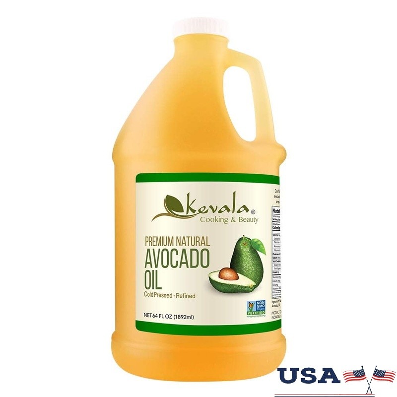Natural Avocado Oil Cold Pressed Non-GMO Kosher Hexane Free Cooking Oil 64 Fl Oz