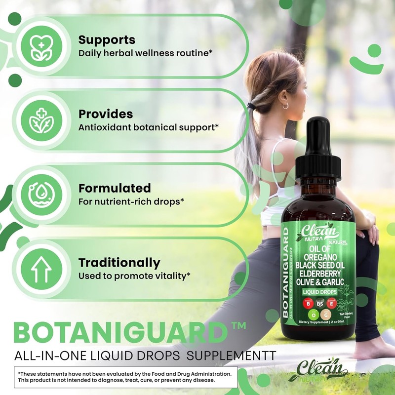 Clean Nutra Oil of Oregano Drops Black Seed Oil Elderberry Vitamin D D3 K2 Olive gallery