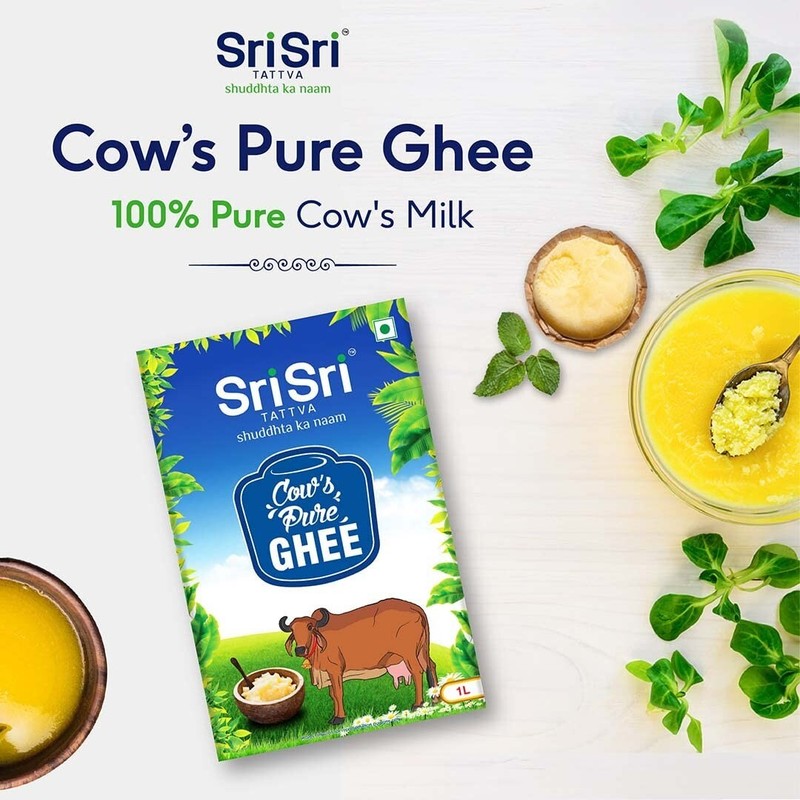 1 pack x Sri Sri Tattva Cow Ghee – 1 L /33.8oz Pure Cow Ghee clarified butter