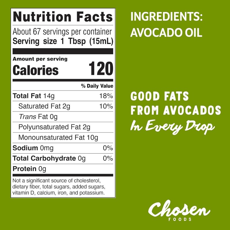 100% Pure Avocado Oil, Keto Diet Friendly, Kosher Oil for Baking, High-Heat C... gallery