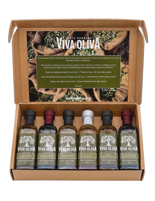 Viva Oliva Six 60ml (2oz) Variety Gift Set – Premium Flavored Extra Virgin Olive