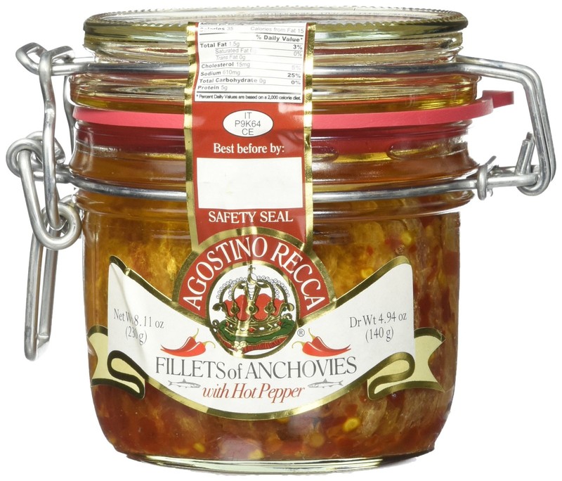 Agostino Recca Anchovy Fillets in Olive Oil with Hot Pepper 8.1 oz 230 g