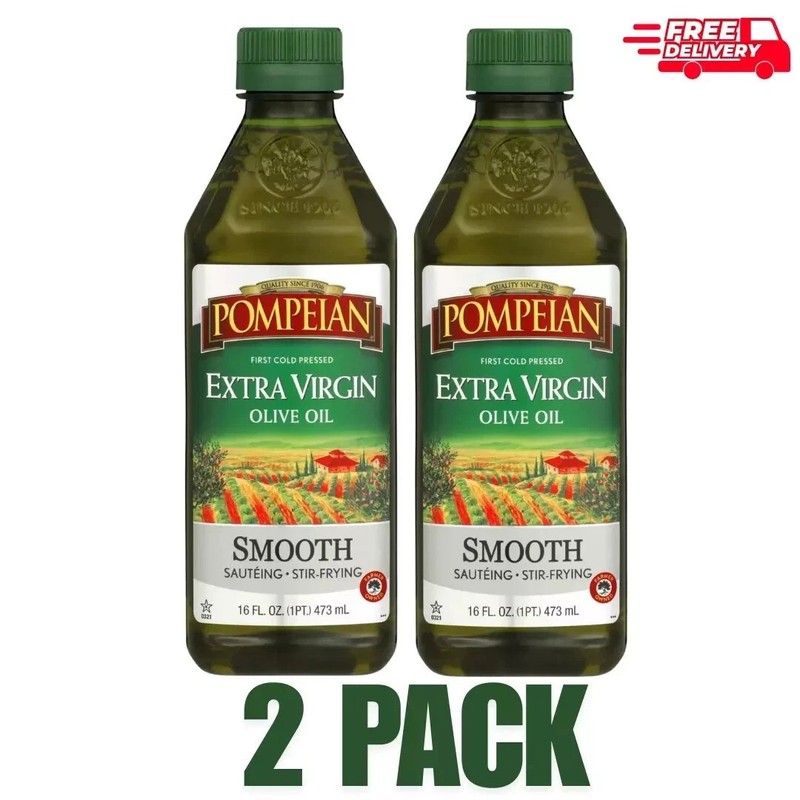 Pompeian Smooth Extra Virgin Olive Oil – 16 fl oz Pack Of 2 With Free Shipping