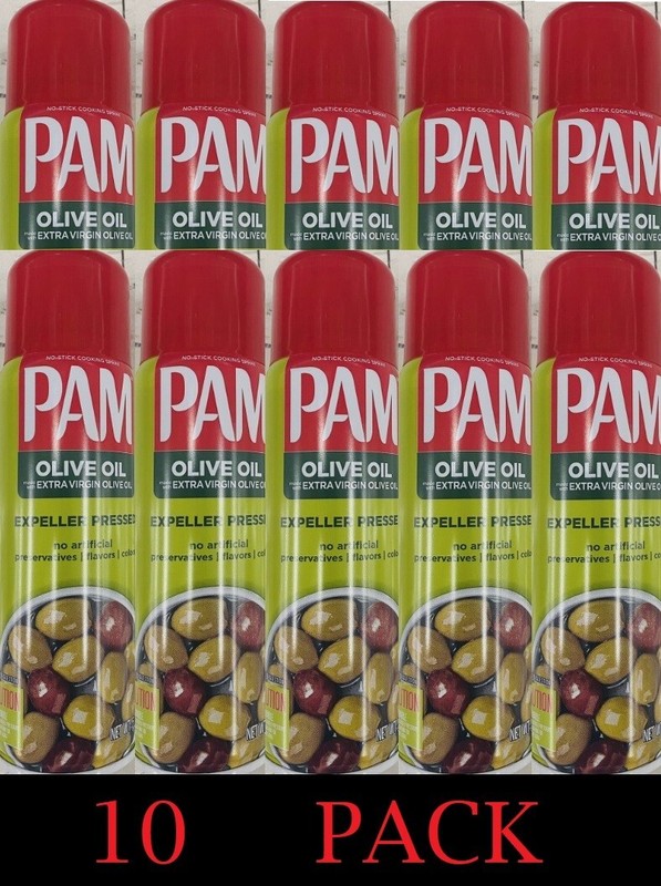 10x PAM EXPELLER PRESSED Extra Virgin OLIVE OIL Spray Non Stick 5 Oz - 10 PACK