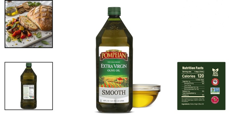 Extra Virgin Olive Oil 48oz Cold Pressed for Cooking and Baking Soap Free Kos... gallery