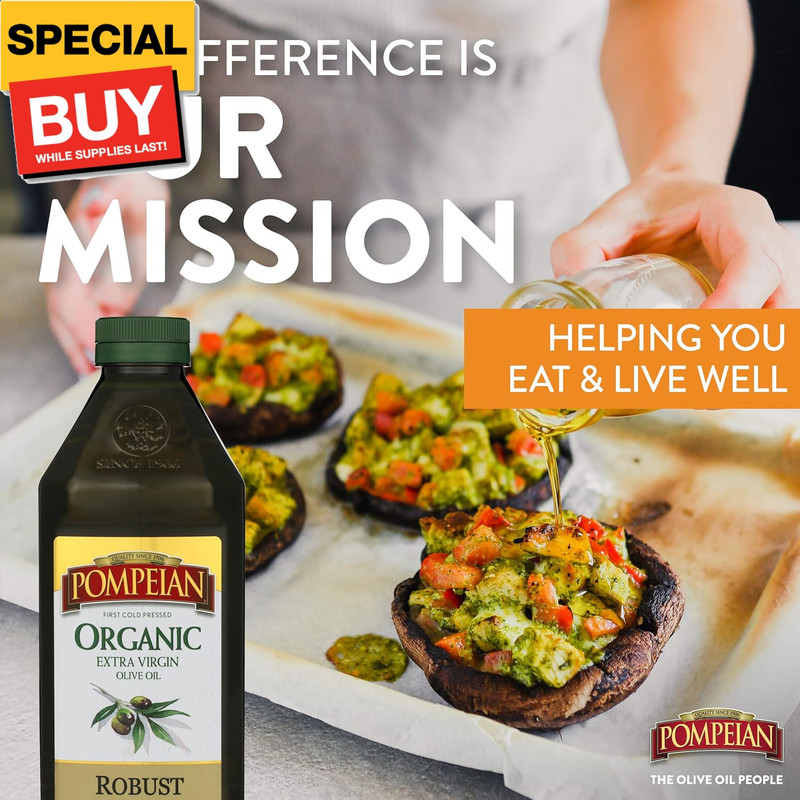USDA Organic Robust Extra Virgin Olive Oil, Contains Polyphenols, First Cold Pre gallery